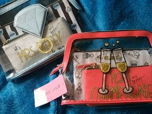 2 NWT Betsey Johnson Cosmetic Bag Sets